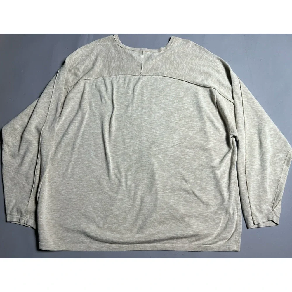 Tommy Bahama Beige Solid 100% Cotton Knit V-Neck Pullover Sweater Men's XXL